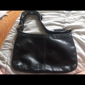 Black leather coach bag